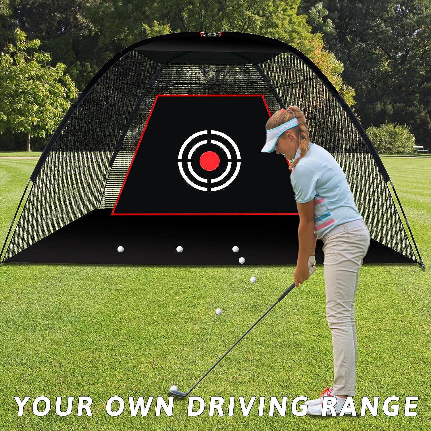 Kapler Golf Hitting Net 12X7ft with Carry Bag & Target