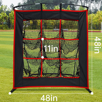9 Hole Target Baseball Softball Pitching Net with Strike Zone-CAD