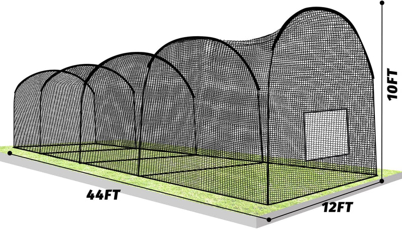Kapler Baseball and Softball Batting Cage Net 44x12x10FT（Net Only）