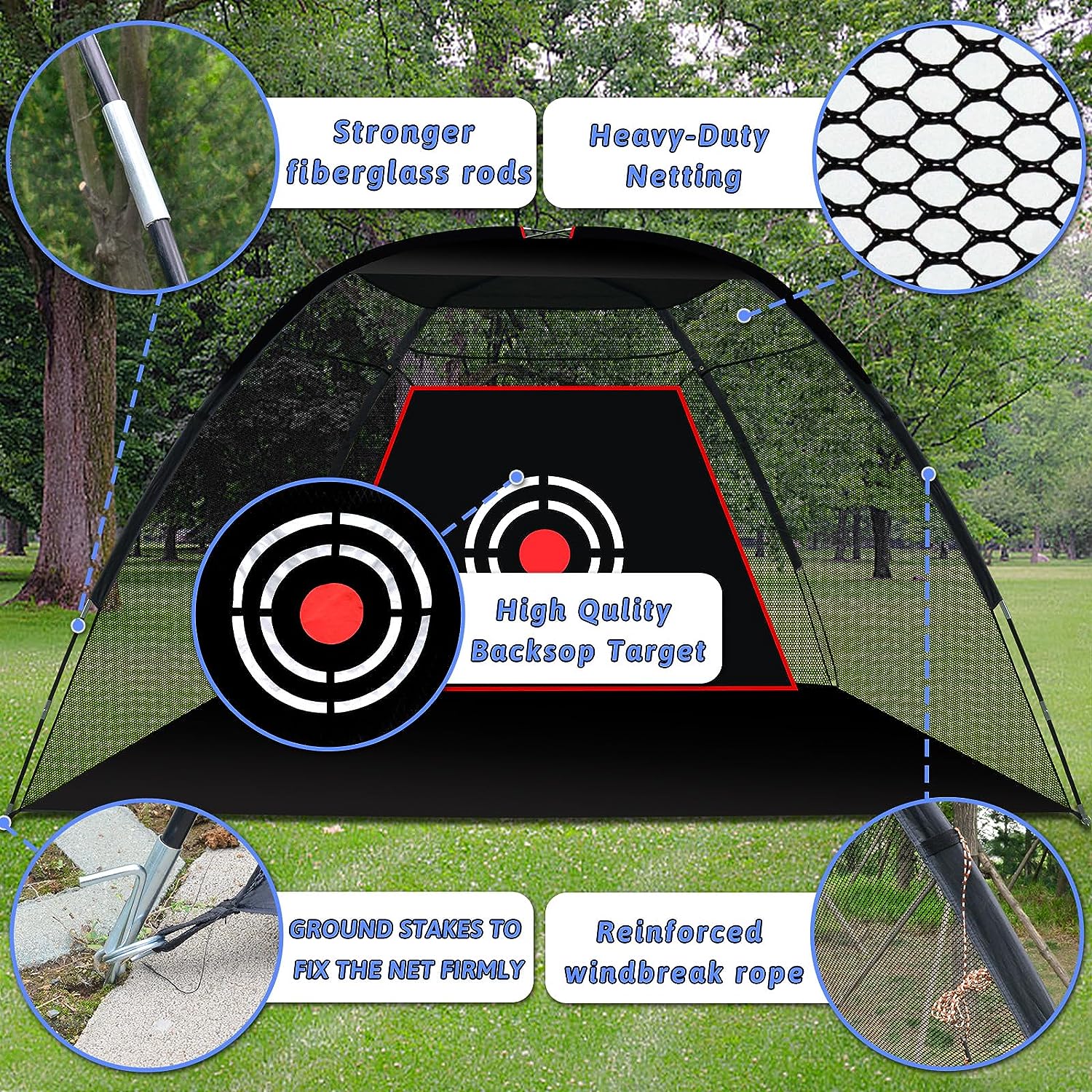 Kapler Golf Hitting Net 12X7ft with Carry Bag & Target