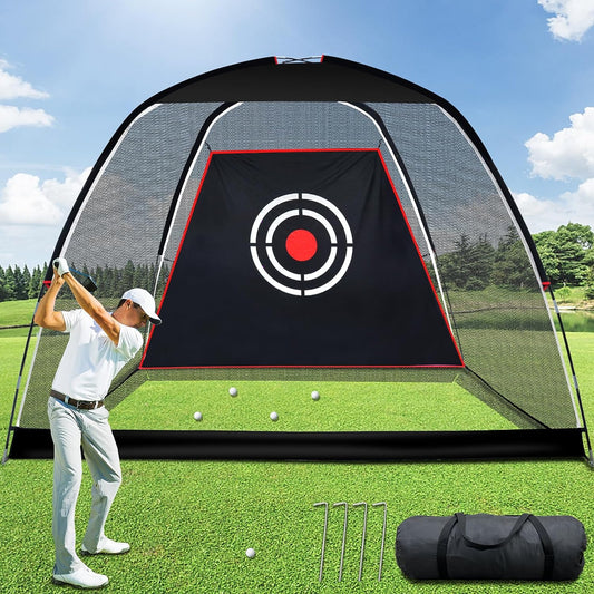 Kapler Portable Golf Driving Practice Net 10x7 FT with Carry Bag and Target