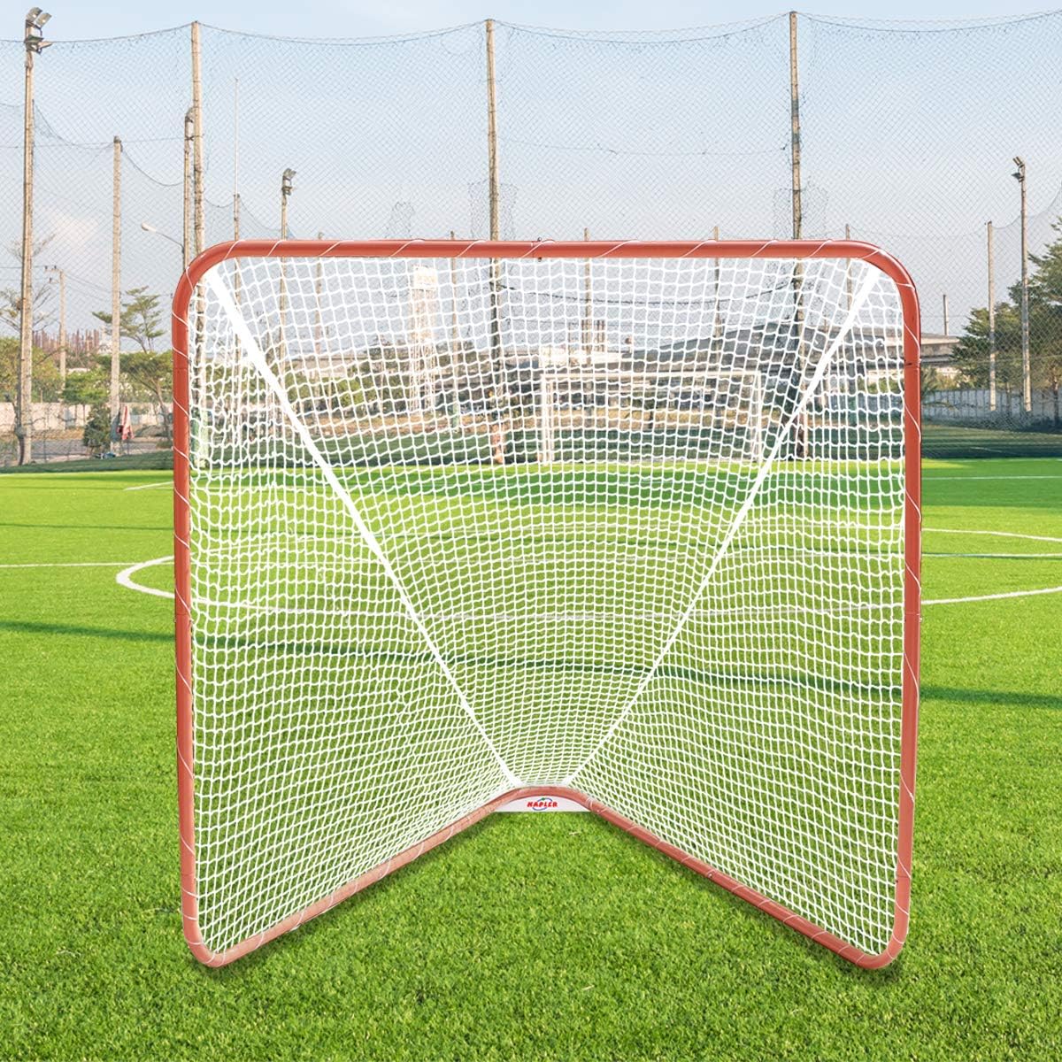 Kapler Regulation 6' x 6' Lacrosse Net with Steel Frame Portable Lacrosse Goal Collegiate Lacrosse Goals