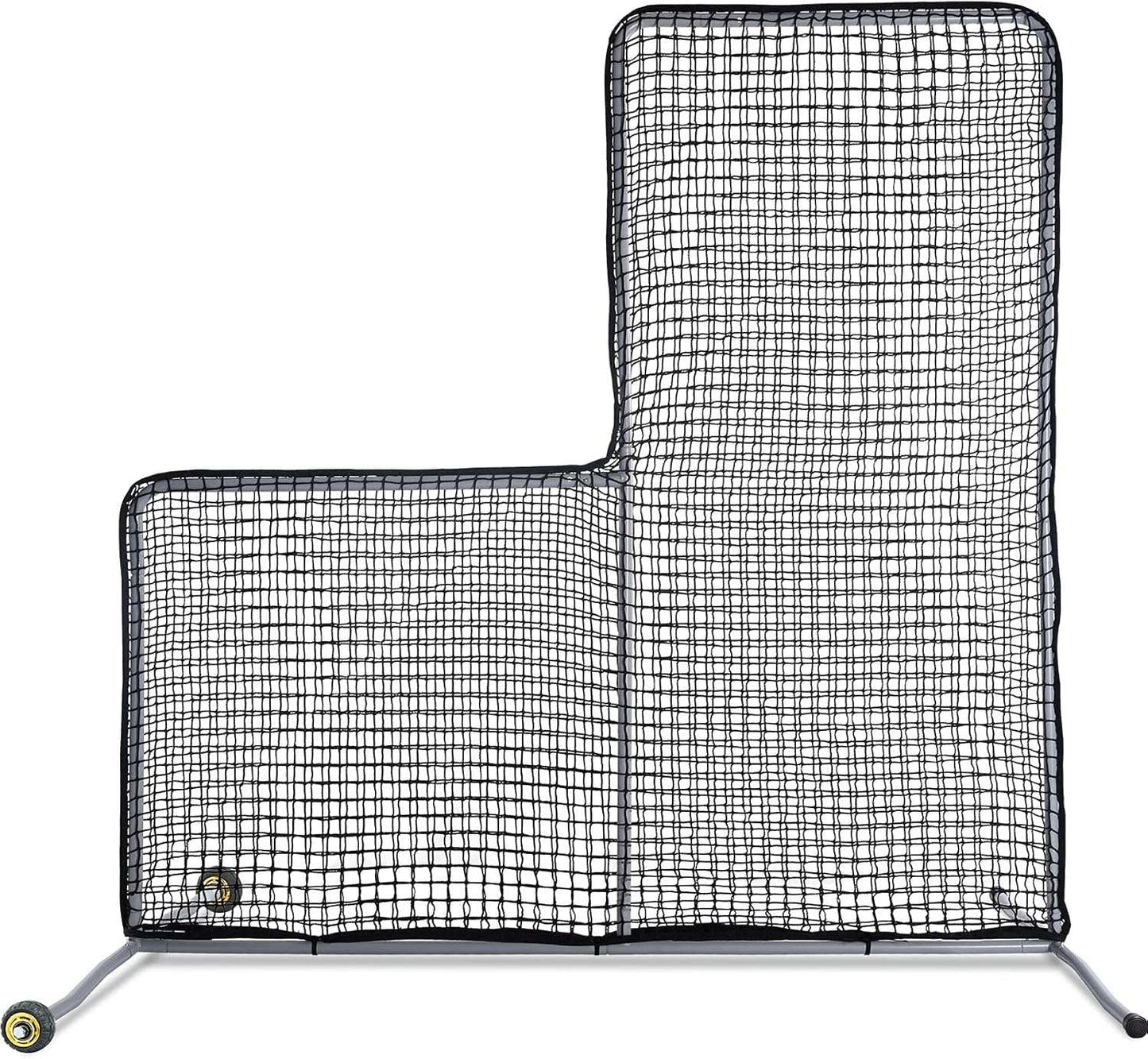 Kapler L Screen Baseball Pitching Protective Screen with Wheels 7x7Ft(Black)