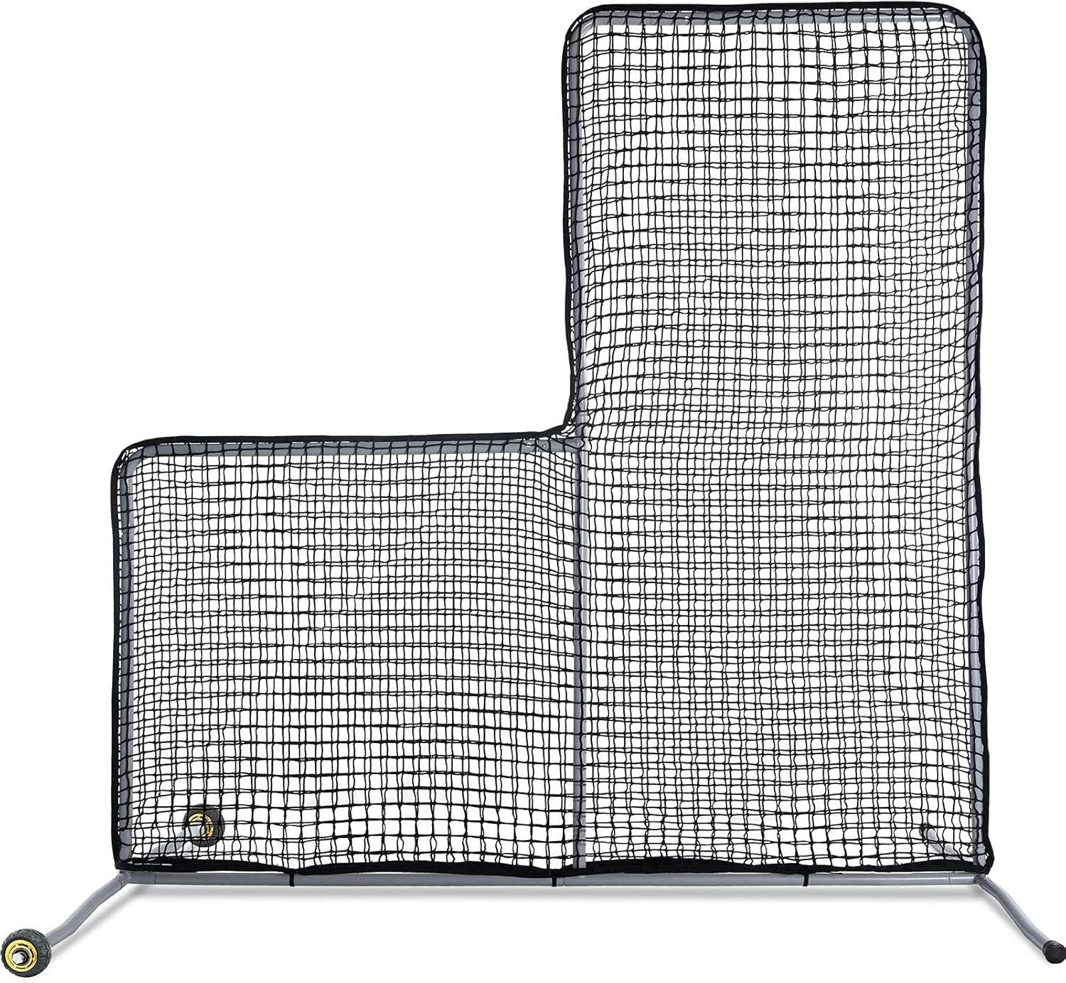 Kapler L Screen Baseball Pitching Protective Screen with Wheels 7x7Ft(Black)