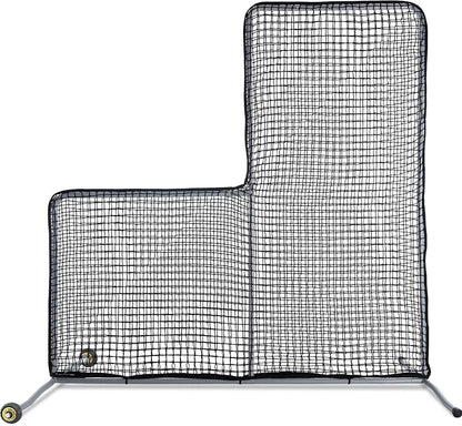 Kapler L Screen Baseball Pitching Protective Screen with Wheels 7x7Ft(Black)