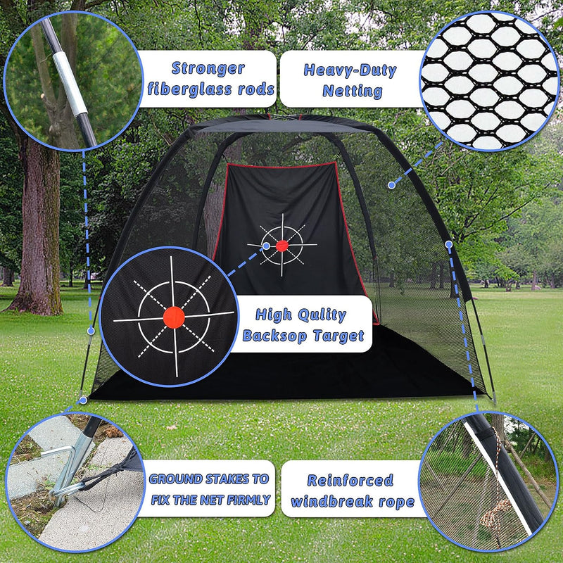 Golf Net for Hitting Driving Golf Practice Nets for Backyard Driving 8x6FT Portable Golf Hitting Net for Outdoor Garage Home with Target & Carry Bag Gift for Kids Men