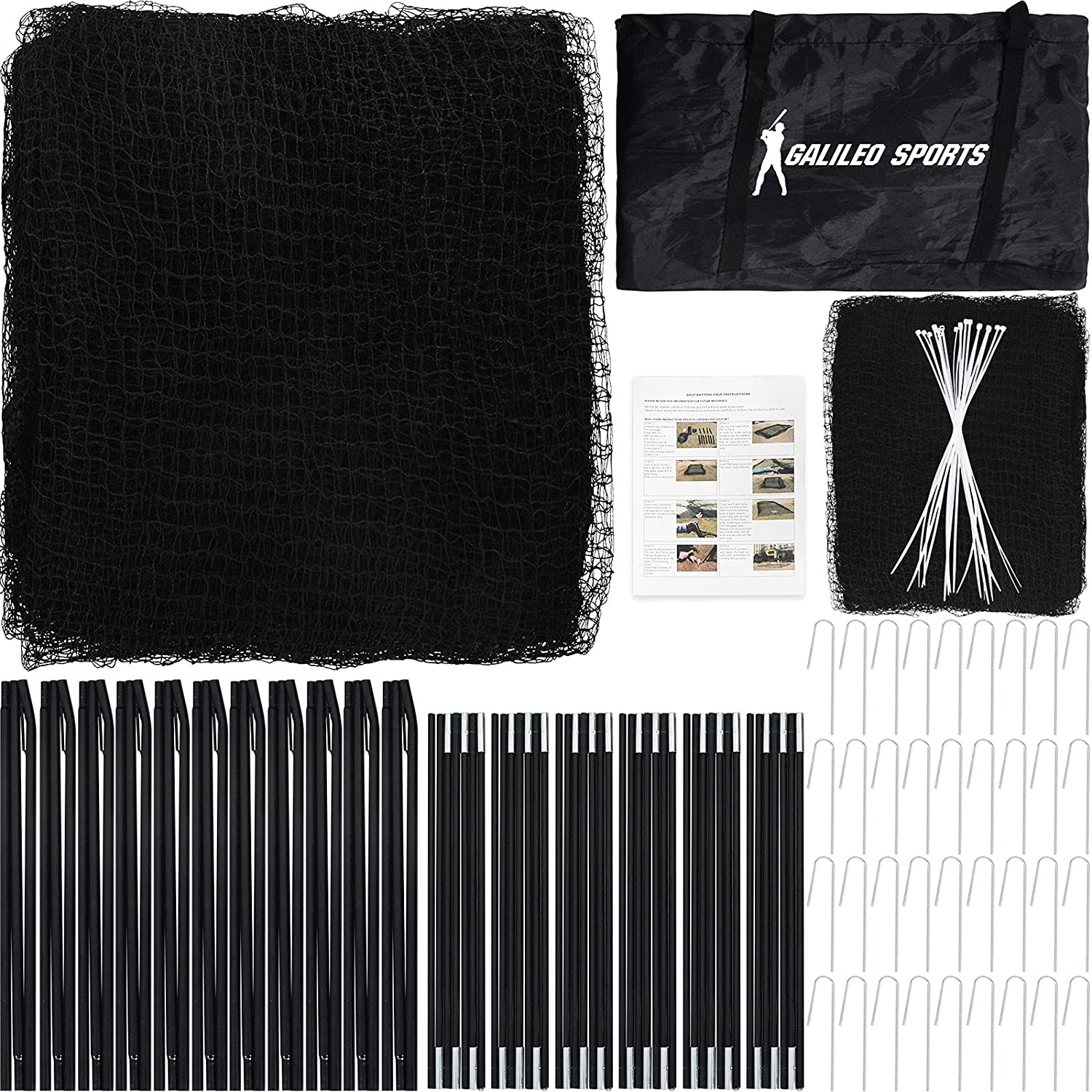 Kapler Batting Cage Baseball Net 44X12X10ft