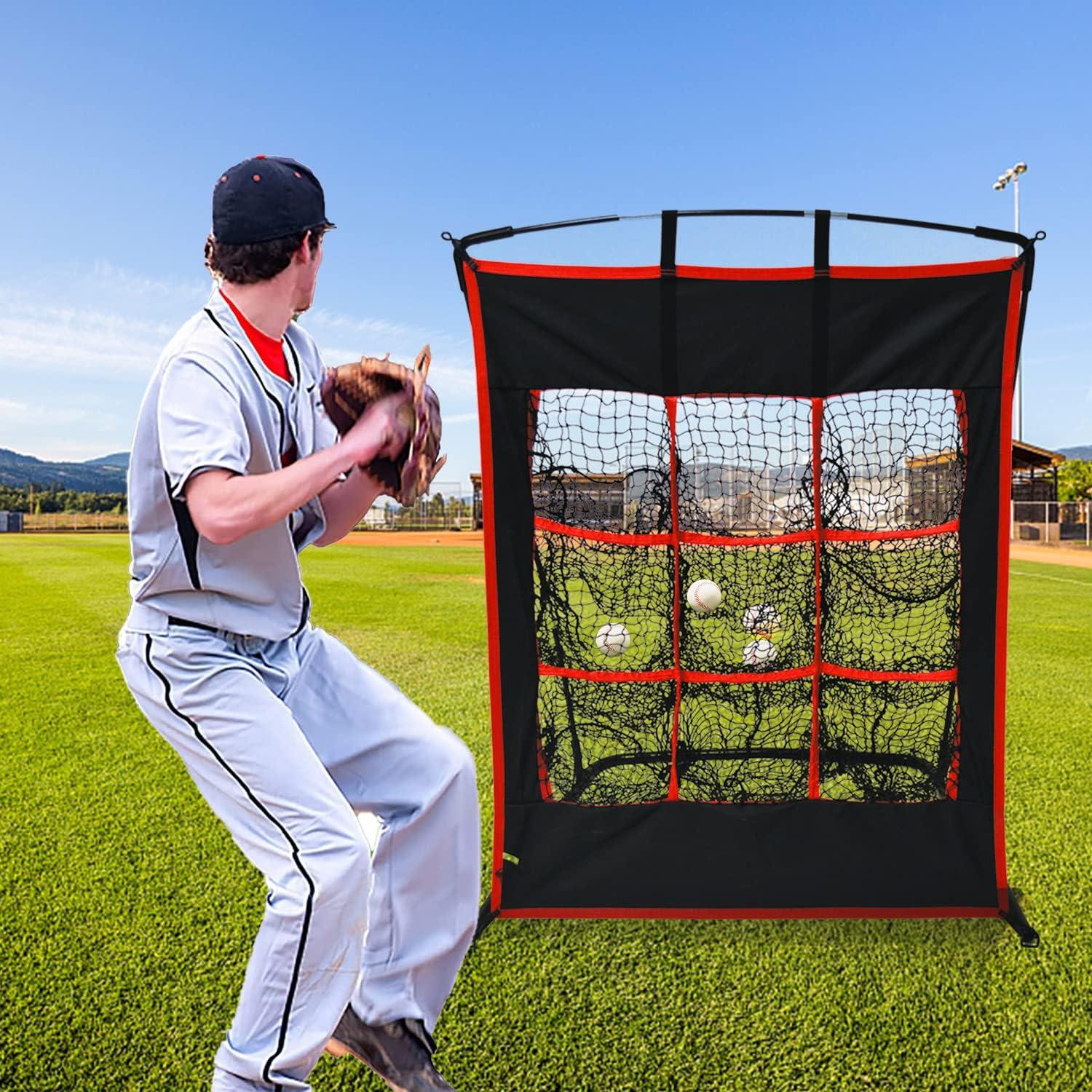 Kapler Baseball Softball Pitching Net with Strike Zone 4x3FT - Kapler Sports