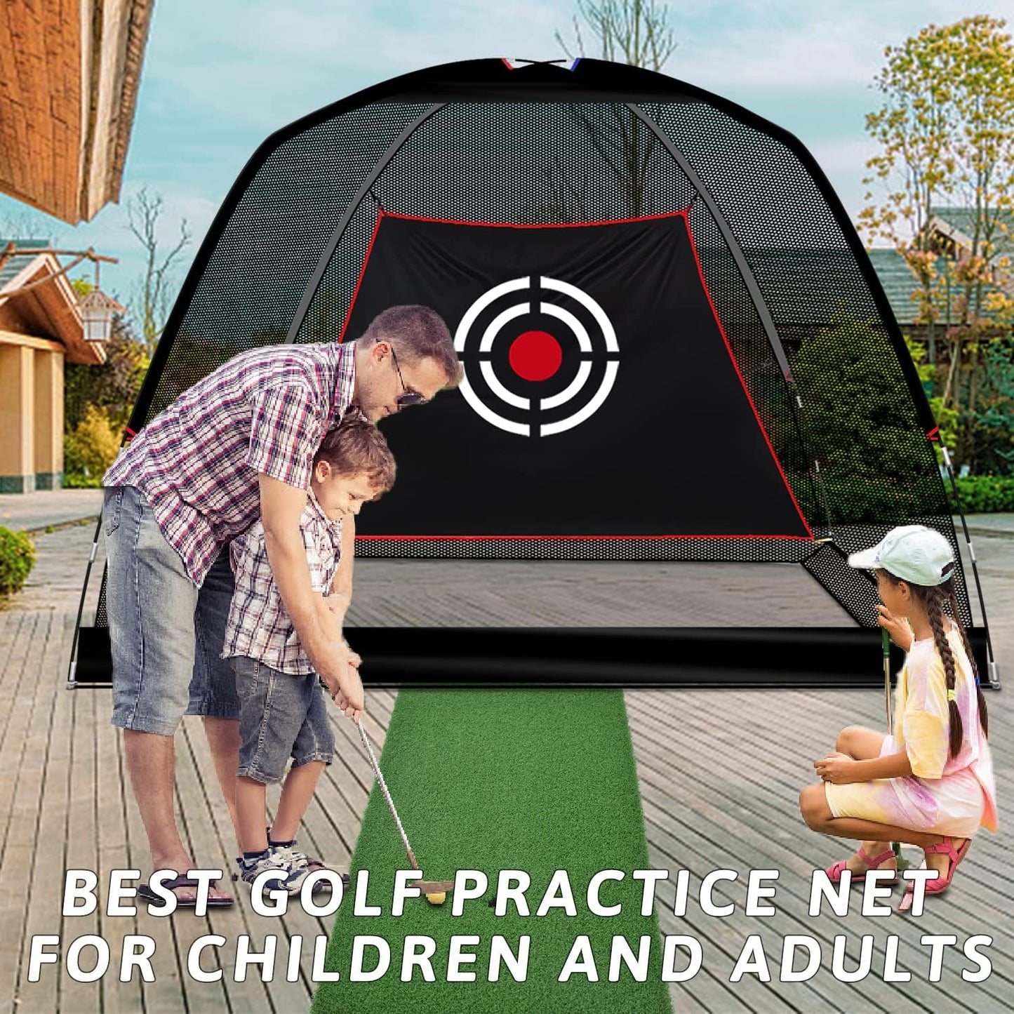 Kapler Portable Golf Driving Practice Net 10x7 FT with Carry Bag and Target
