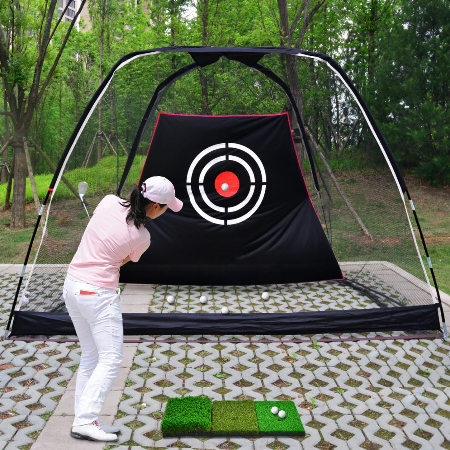 Kapler Portable Golf Driving Practice Net 10x7 FT with Carry Bag and Target