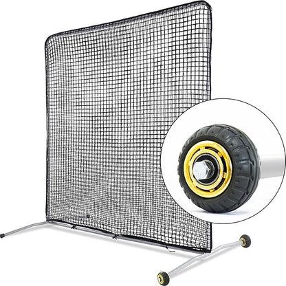 Kapler Baseball Pitching Screen Protective Net with Wheels 7x7Ft