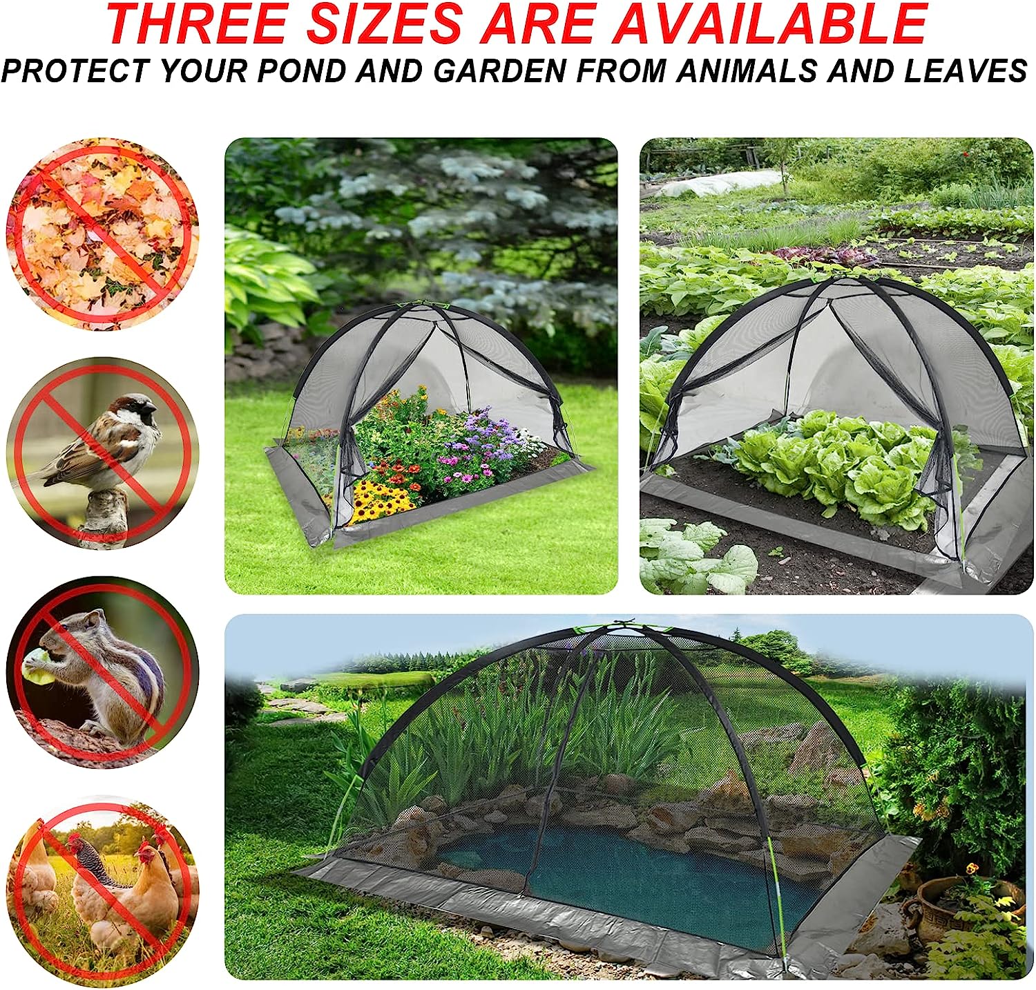 Kapler 10x8 FT Pond Cover Net vegetable plot Cover Net with Storage Bag
