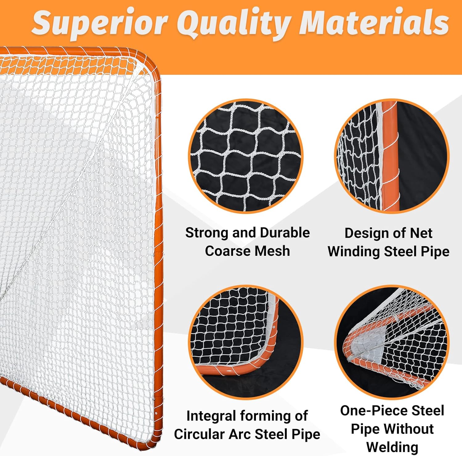 Kapler Regulation 6' x 6' Lacrosse Net with Steel Frame Portable Lacrosse Goal Collegiate Lacrosse Goals