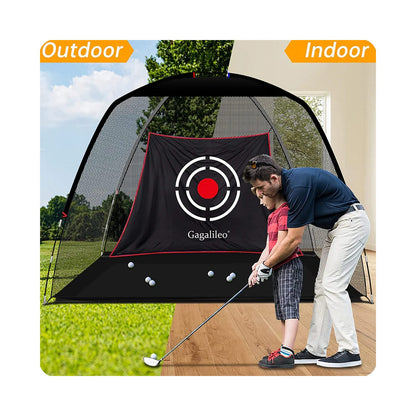 Kapler Golf Practice Net Complete Set: Real Golf Balls, Turf Mat, Tees, Target, Bag & Hat | Indoor/Outdoor Backyard | Perfect Gift for Men