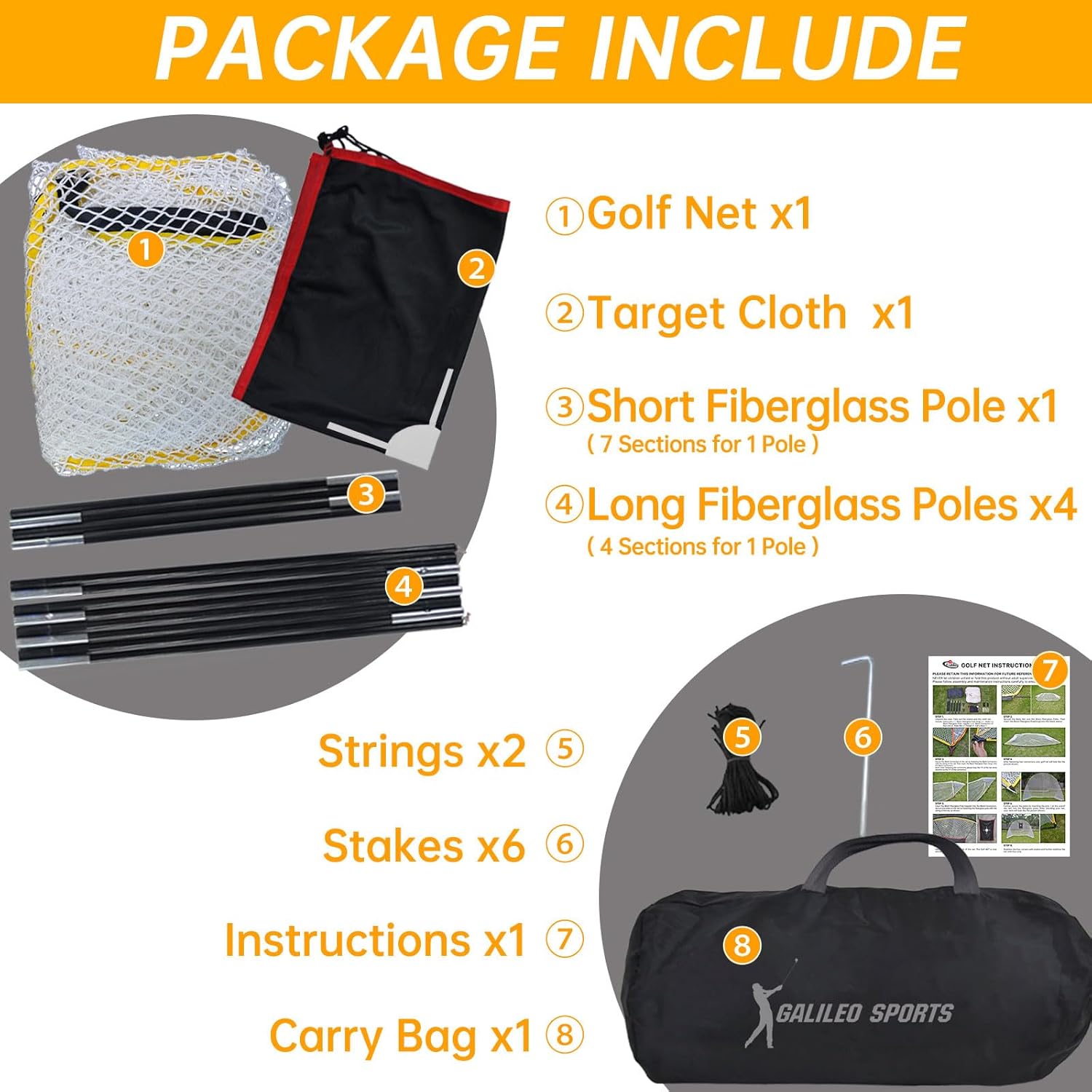 Golf Hitting Practice Nets for Backyard Frame and Net 4x7x10Ft