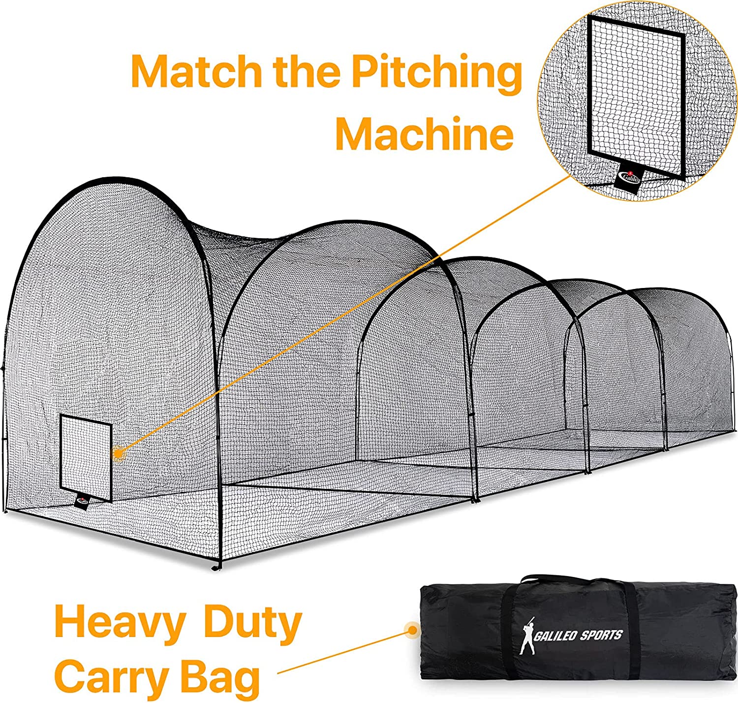 Kapler Batting Cage Baseball Net 44X12X10ft