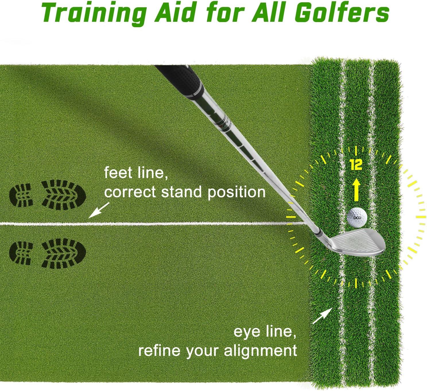 Professional 5x4ft Golf Practice Mat - Real Feel Dual-Turf for Perfect Lies + Alignment Markers | Improve Your Driving, Chipping & Putting at Home | Perfect Gift for Golfers & Fathers - Kapler Sports