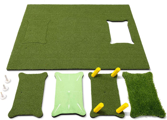 Kapler 5 ft x 4 ft PRO Golf Practice Hitting Mat, Includes 5 Interchangeable Inserts for the Ultimate At-Home Instruction