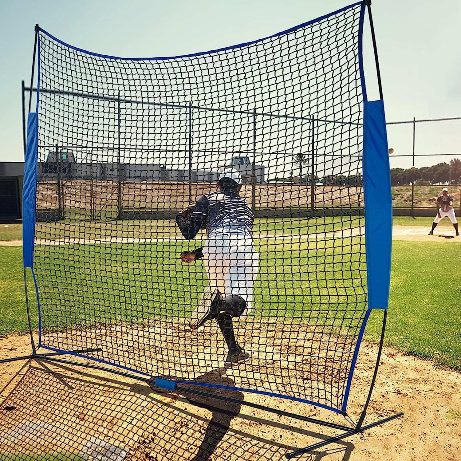 Kapler Protective Pitching Screen for Baseball Softball Football Lacrosse Soccer 7X7ft