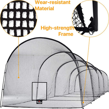 Kapler Batting Cage Baseball Net 44X12X10ft