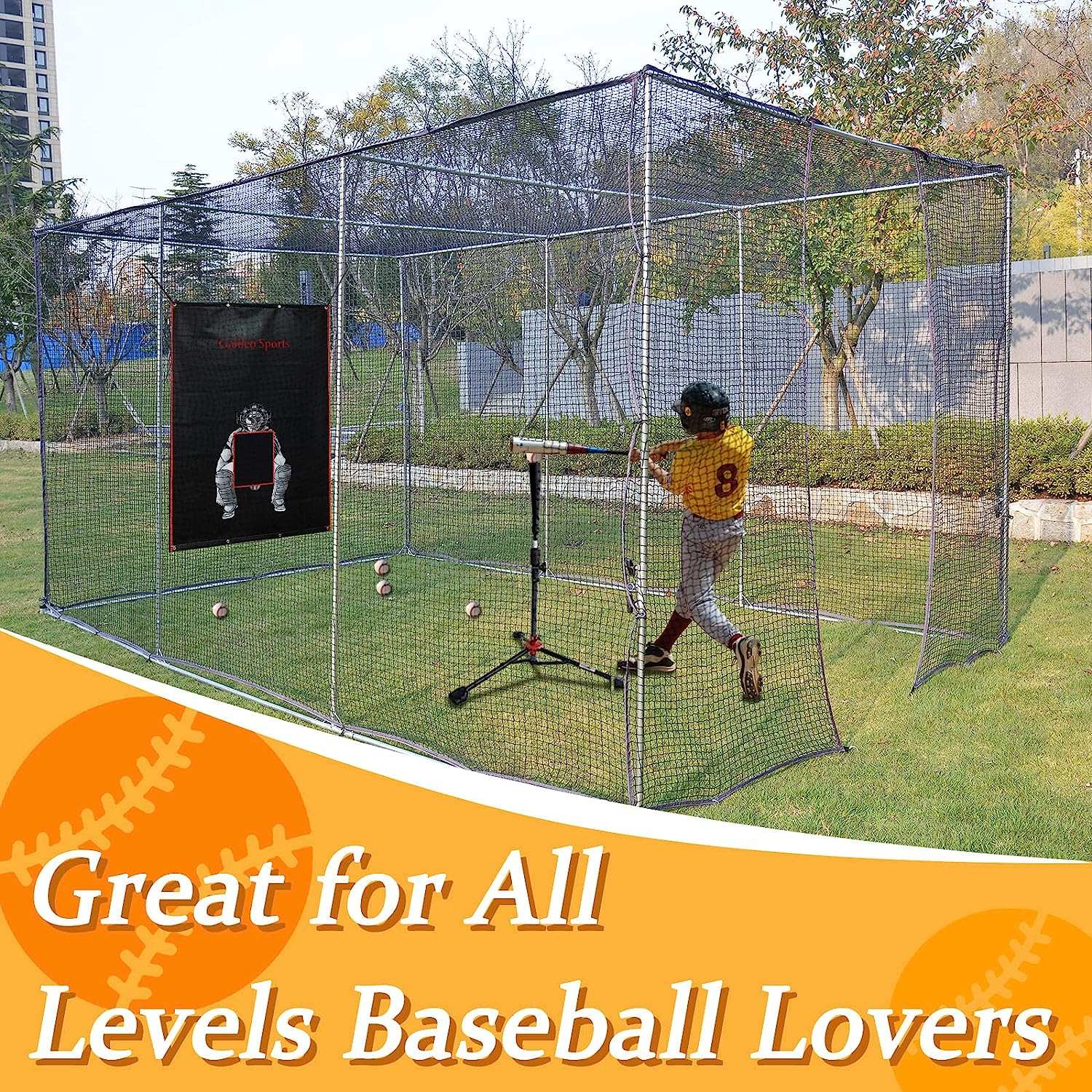 Kapler Baseball Pitching Cage 16X10X8ft