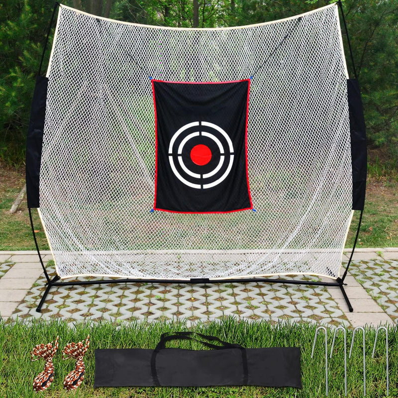 Golf Driving Practice Net 7x7 FT Portable Golf Hiting Swing Net Indoor Outdoor Golf Nets for Backyard Driving Easy Assemble Garage Hitting Nets with Carry Bag and Target