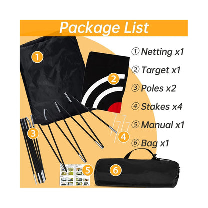 Kapler Golf Practice Net Complete Set: Real Golf Balls, Turf Mat, Tees, Target, Bag & Hat | Indoor/Outdoor Backyard | Perfect Gift for Men