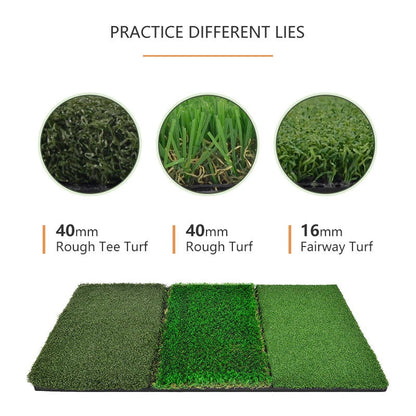 Kapler Golf Putting Mats Golf Turf Grass Mat 3-in-1 Golf Training with Adjustable Tees Equipment | 25''x16''