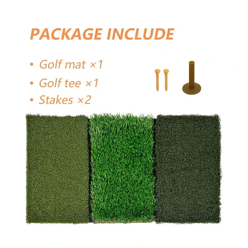 Kapler Golf Putting Mats Golf Turf Grass Mat 3-in-1 Golf Training with Adjustable Tees Equipment | 25''x16''