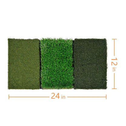 Kapler Golf Putting Mats Golf Turf Grass Mat 3-in-1 Golf Training with Adjustable Tees Equipment | 24''x12''