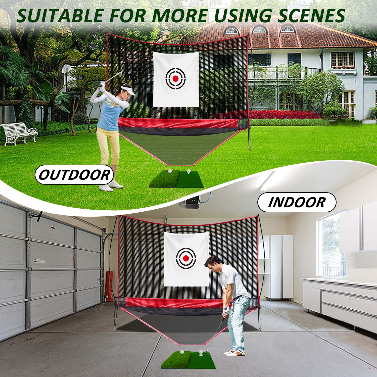Golf Driving Net with Turf Mat, Tees & Balls C Indoor Outdoor Golf Training Set for Men & Golf Lovers