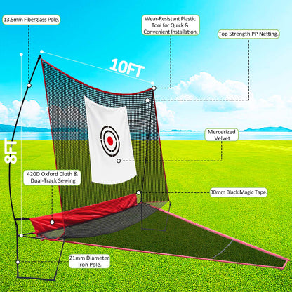 Golf Driving Net with Turf Mat, Tees & Balls C Indoor Outdoor Golf Training Set for Men & Golf Lovers