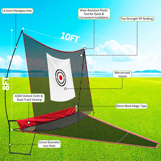 Golf Driving Net with Turf Mat, Tees & Balls C Indoor Outdoor Golf Training Set for Men & Golf Lovers - Kapler Sports