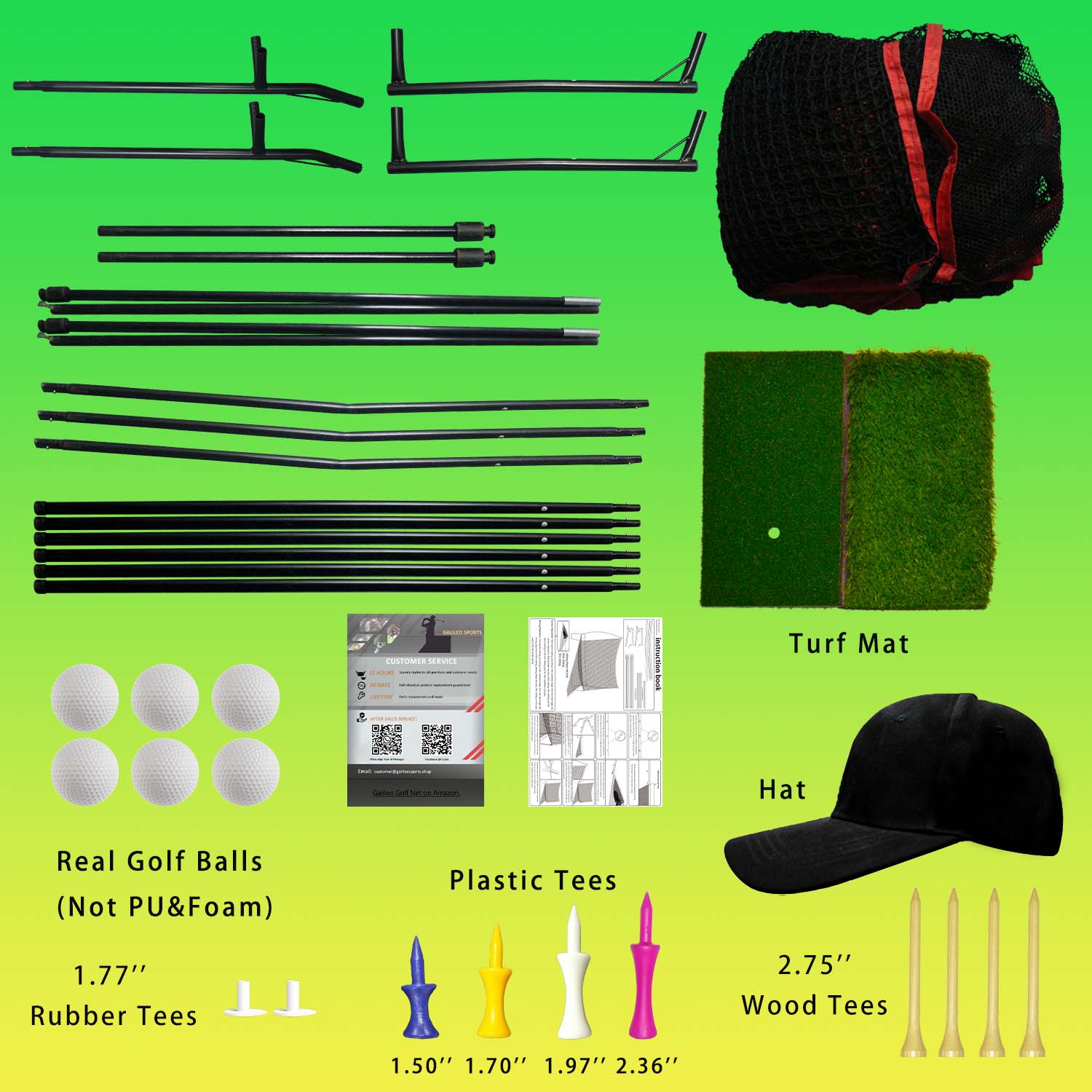 Golf Driving Net with Turf Mat, Tees & Balls C Indoor Outdoor Golf Training Set for Men & Golf Lovers