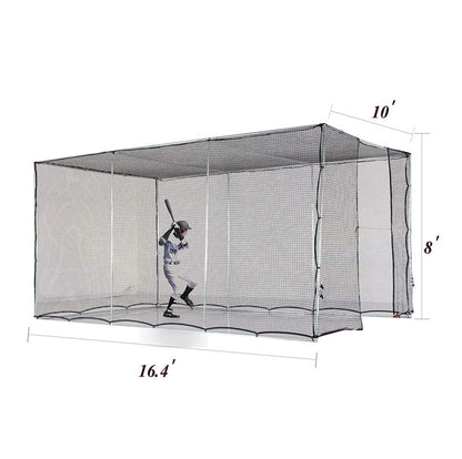 Baseball Softball Batting Cage with Wheels Rolling, Portable to Move| 16.4'X10'X8' | Kapler Sports-JP