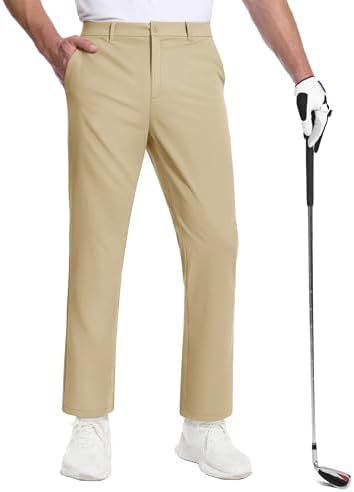 Kapler Men's All Day Comfy Golf Pants - 28"/30"/32"/34" Quick Dry Lightweight Work Casual Trousers with Pockets