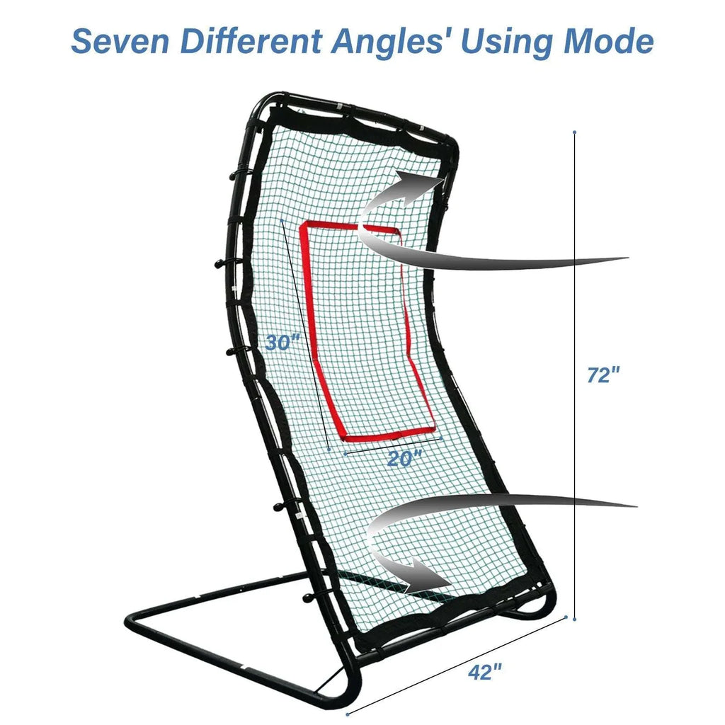 Multi-Sport Rebounder Net C Baseball, Softball, Volleyball & Lacrosse Trainer for Solo Practice, Fielding & Drills - Kapler Sports