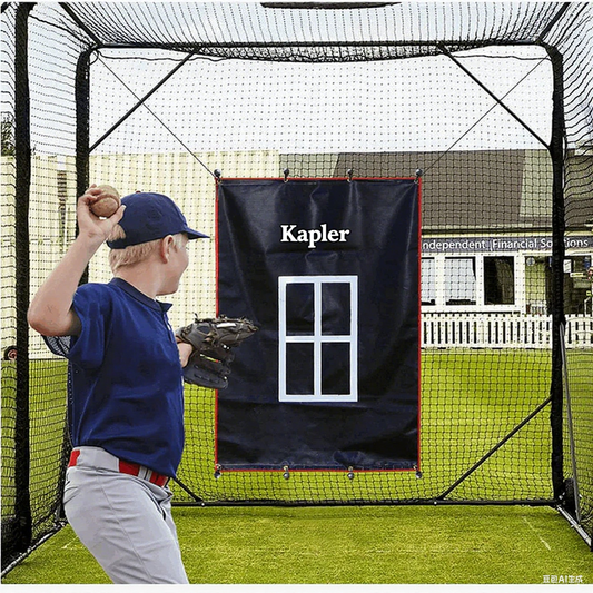 Kapler Backstop,Pitching Backstop,Fastpitch Baseball Backstop,Backstop with Strike Zone,Pitching Backdrop,Rubber Vinyl Backstop,Vinyl Batting Cage Backdrop