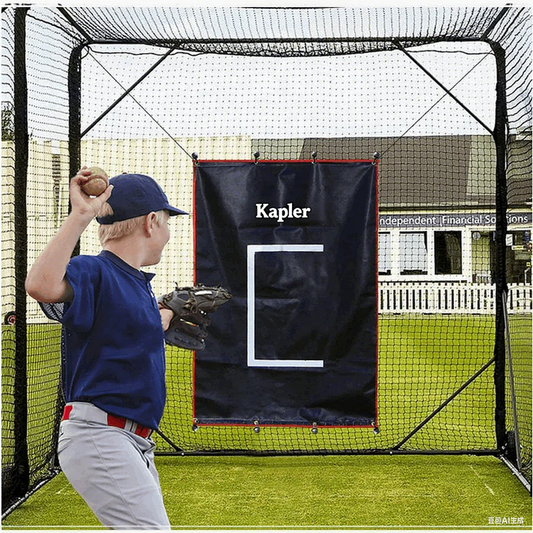 Kapler Backstop,Pitching Backstop,Fastpitch Baseball Backstop,Backstop with Strike Zone,Pitching Backdrop,Rubber Vinyl Backstop,Vinyl Batting Cage Backdrop