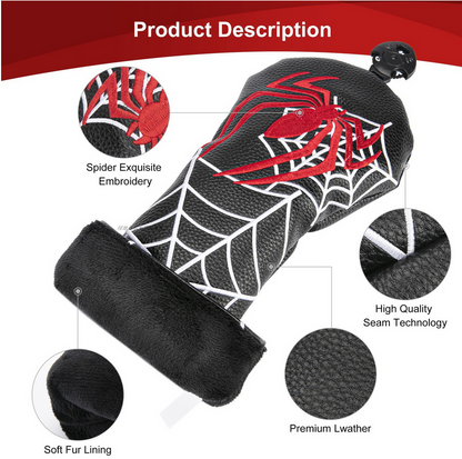 Spider Exquisite Embroidery Pattern Golf Putter Head Cover