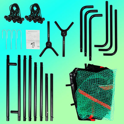 Baseball&Lacrosse Rebounder Net C 4FT x 7FT Multi-Position Pitch Back Trainer C Pitching, Fielding & Lacrosse Practice Net with High-Impact Bounce