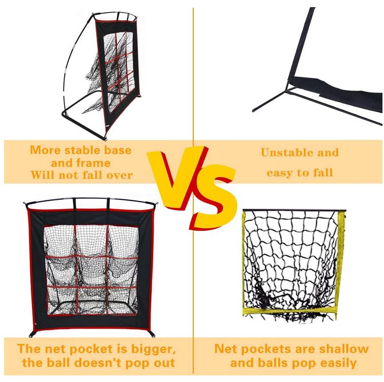 Kapler Portable Baseball Softball Pitching Net with Strike Zone 4x4FT