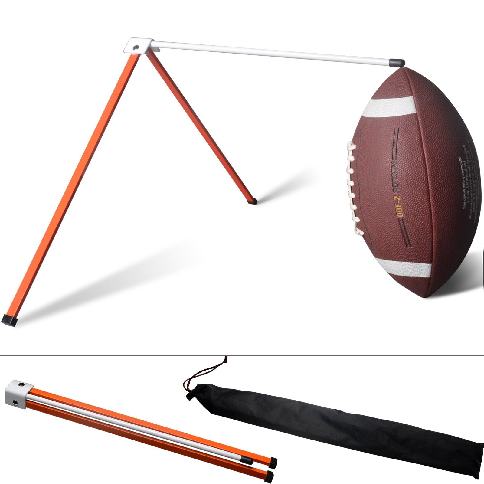 Kapler Metal Football Kicking Tee - Adjustable Field Goal Kicking Stand for All Football Sizes, Portable Practice Training Aid