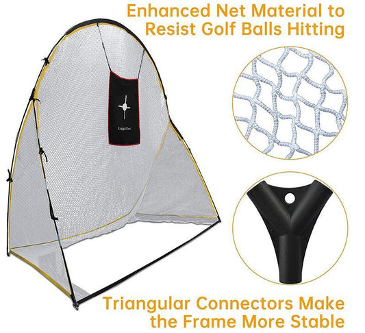 Golf Swing Hitting Practice Net 10x7x3FT for Backyard,Golf Screen Net with Side Net Barriers - Kapler Sports