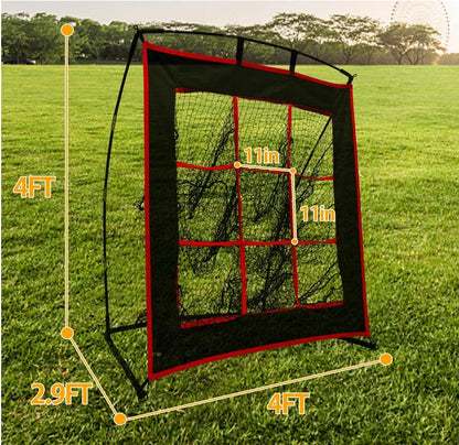 Kapler Portable Baseball Softball Pitching Net with Strike Zone 4x4FT