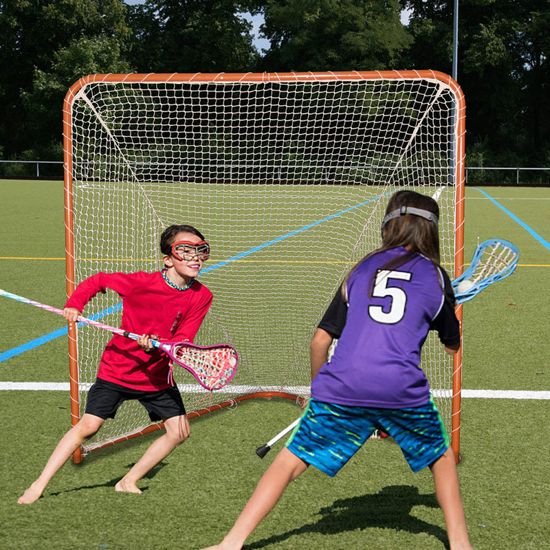 Regulation Lacrosse Net with Steel Frame Portable Lacrosse Goal Collegiate Lacrosse Goals | 6' x 6' | Kapler