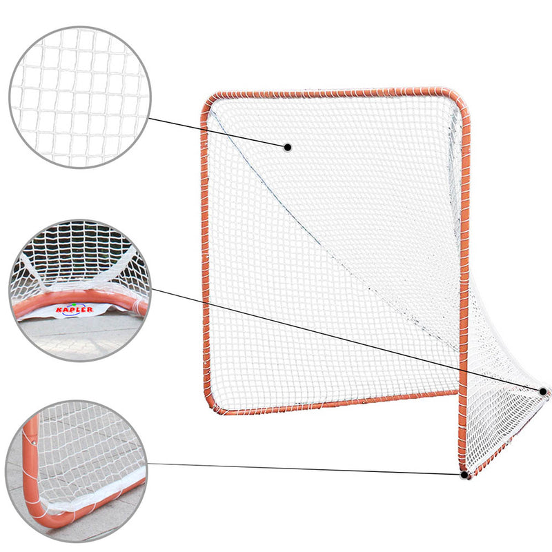 Regulation Lacrosse Net with Steel Frame Portable Lacrosse Goal Collegiate Lacrosse Goals | 6' x 6' | Kapler