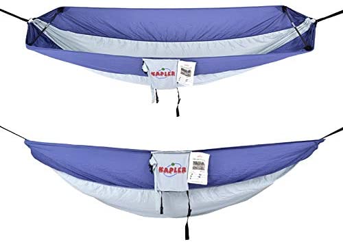 Kapler Camping Hammock, Single & Double Outdoor Hammock Portable for Backpacking with Nylon Tree Straps（Purple）