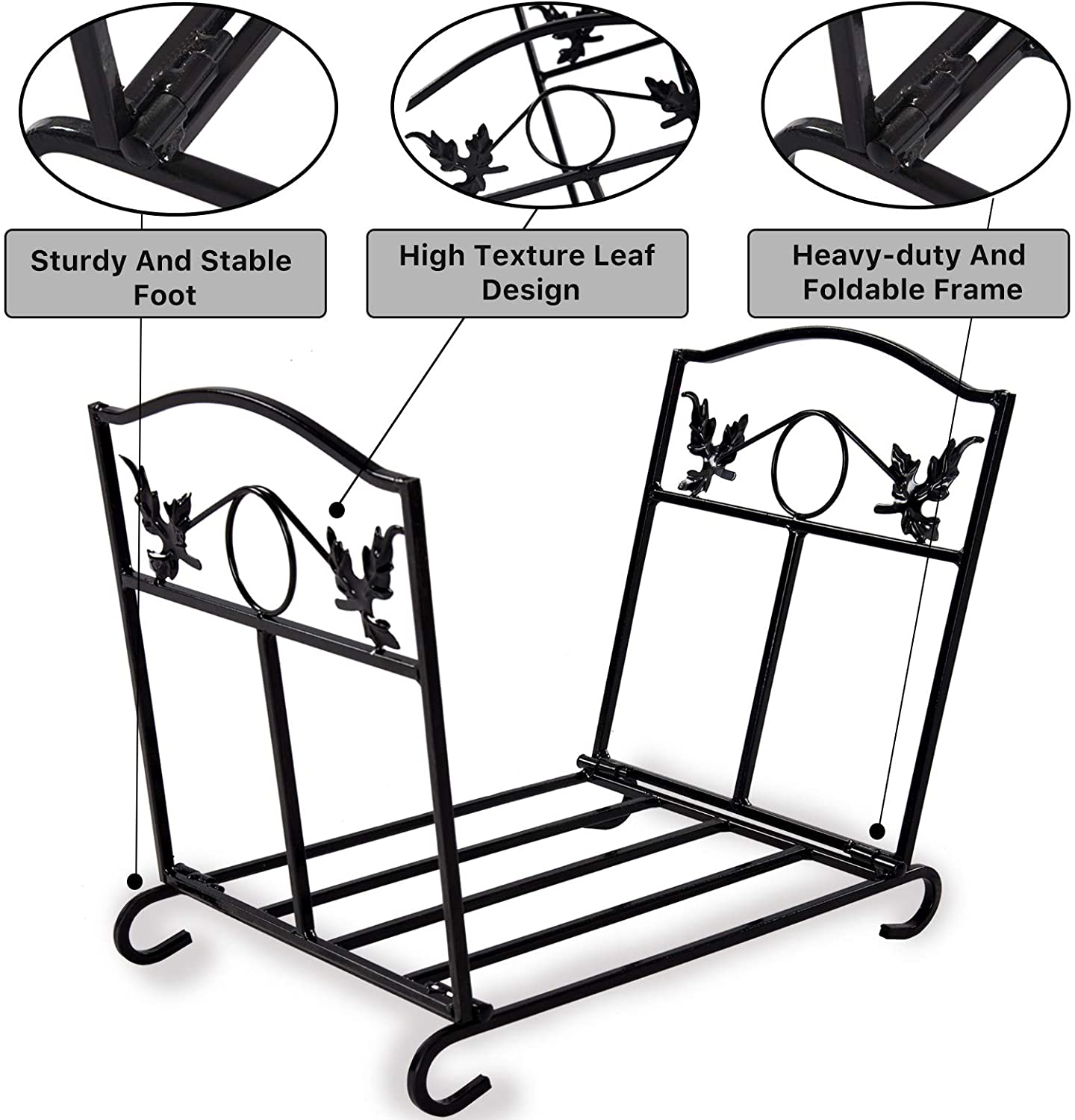 Kapler Foldable Fireplace Wood Rack Log Holder