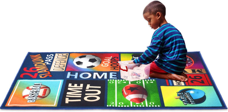 Kapler Kids Rug Play Mat Children Rug City Life, Non-Slip Rug for Child Climbing and Playing with Cars and Toys, Education